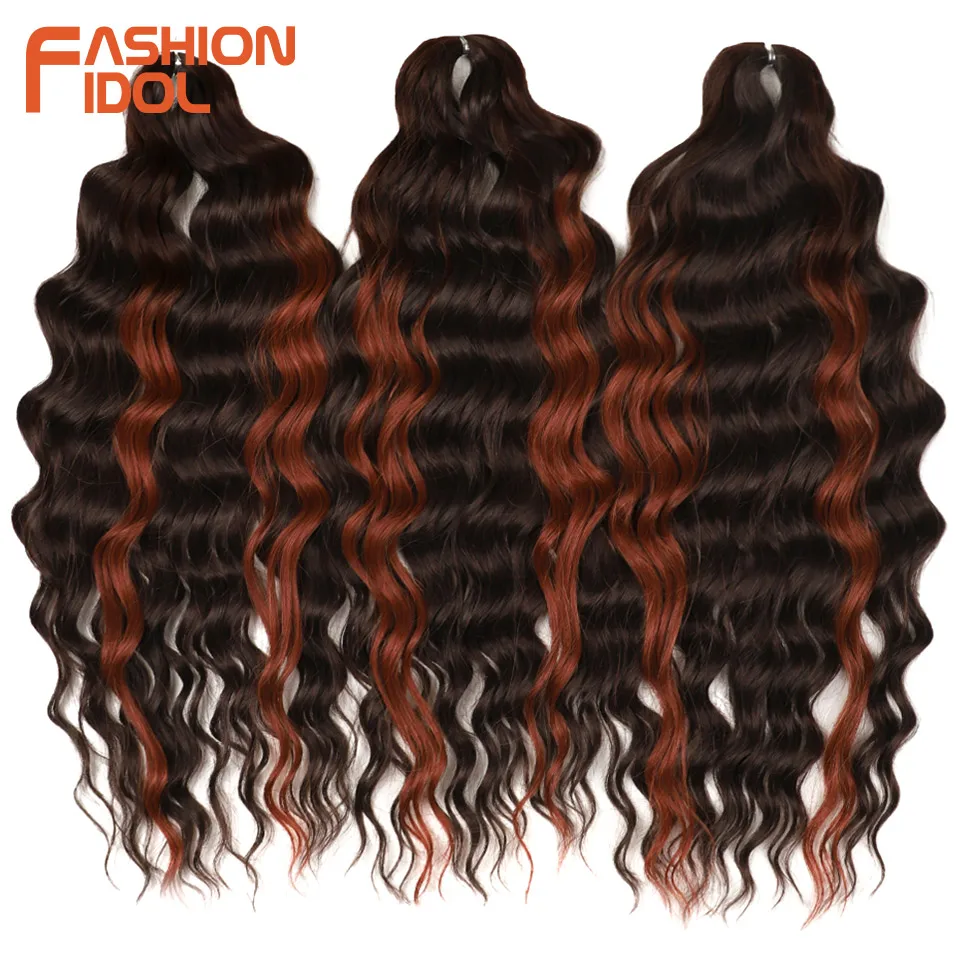 Anna 24-inch synthetisch haar Watergolf Vlechten Haarextensies Ombre Blonde Diepe Golf Afro Curl Twist Gehaakt haar voor dames