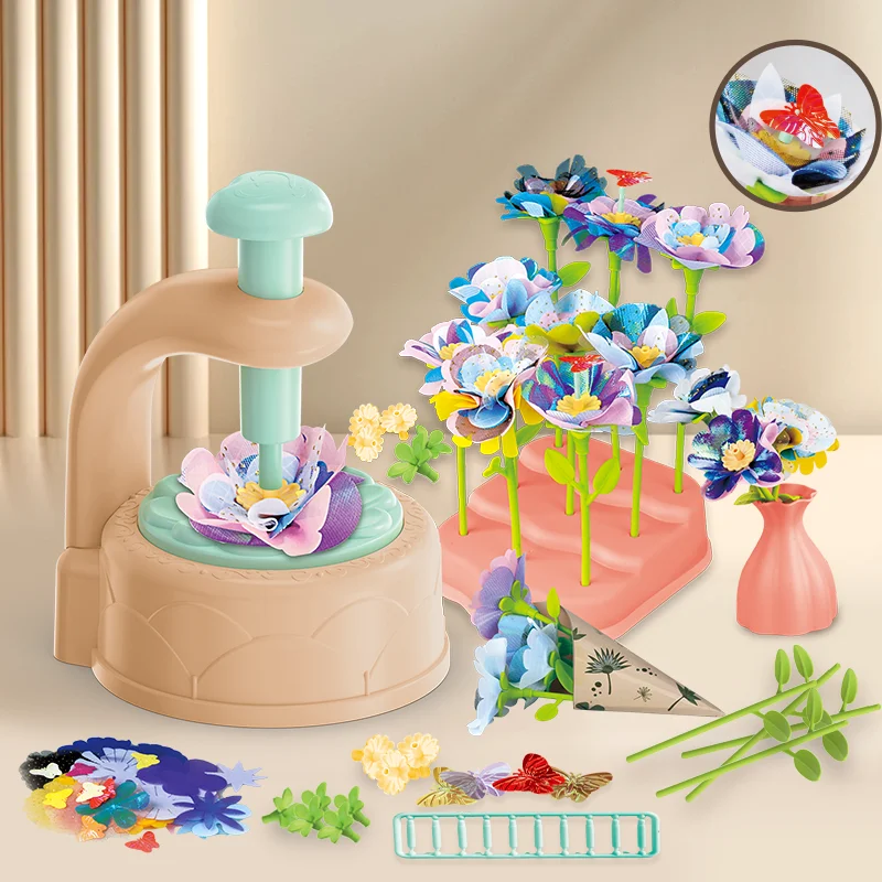 Children's DIY Fabric Flower Bouquet Making Toys, Suitable for Boys and Girls, Perfect Gifts for Birthdays, Halloween, Christmas, Thanksgiving, New Year, Party Games and Activities