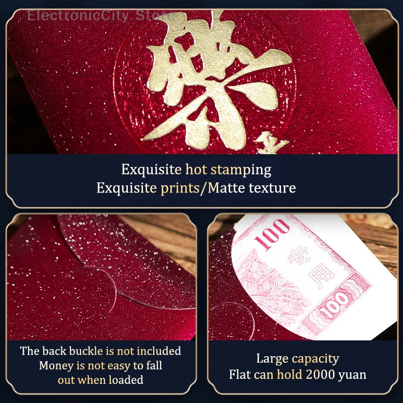 

6Pcs 2026 Chinese Horse Cartoon Lucky Money Pockets New Year Gifts Year Red Envelopes Creative Spring Festival Red Packet