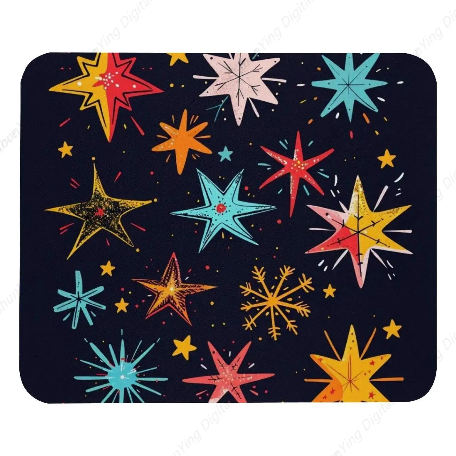 Anti Slip Rubber Mouse Pad Used For Gaming Office Laptops Various Star Spark And Snowflake Pattern Mouse Pads 25*30cm