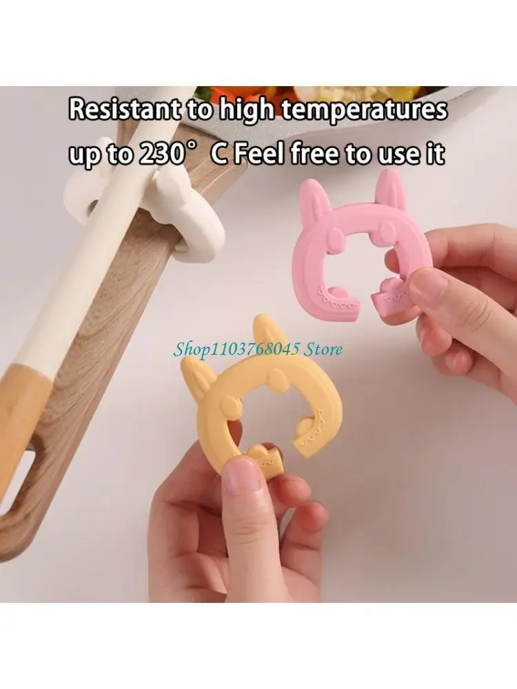 R53F Kitchen Silicone Utensil Stand Adjustable Clip For Pot And Pan Accessories