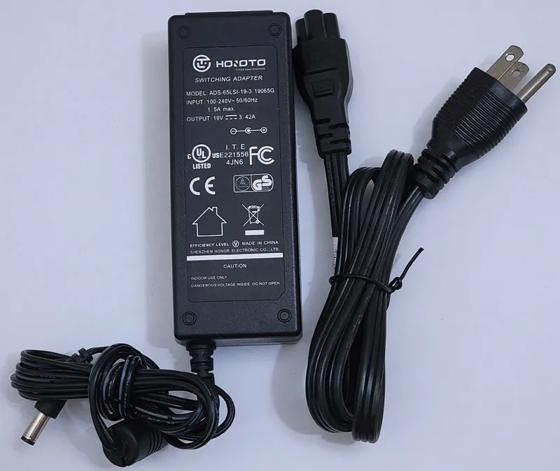 Genuine HOIOTO AC/DC Adapter Charger ADS-65LSI-19-3 19065G 19V 3.42A 65W Laptop Switching Power Supply