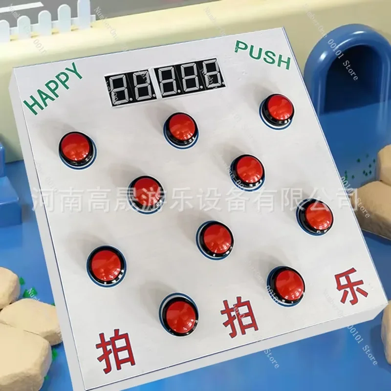 Interactive Whack-A-Mole Game Machine with Basketball Shooting & Music, Amusement Equipment for Event & Party