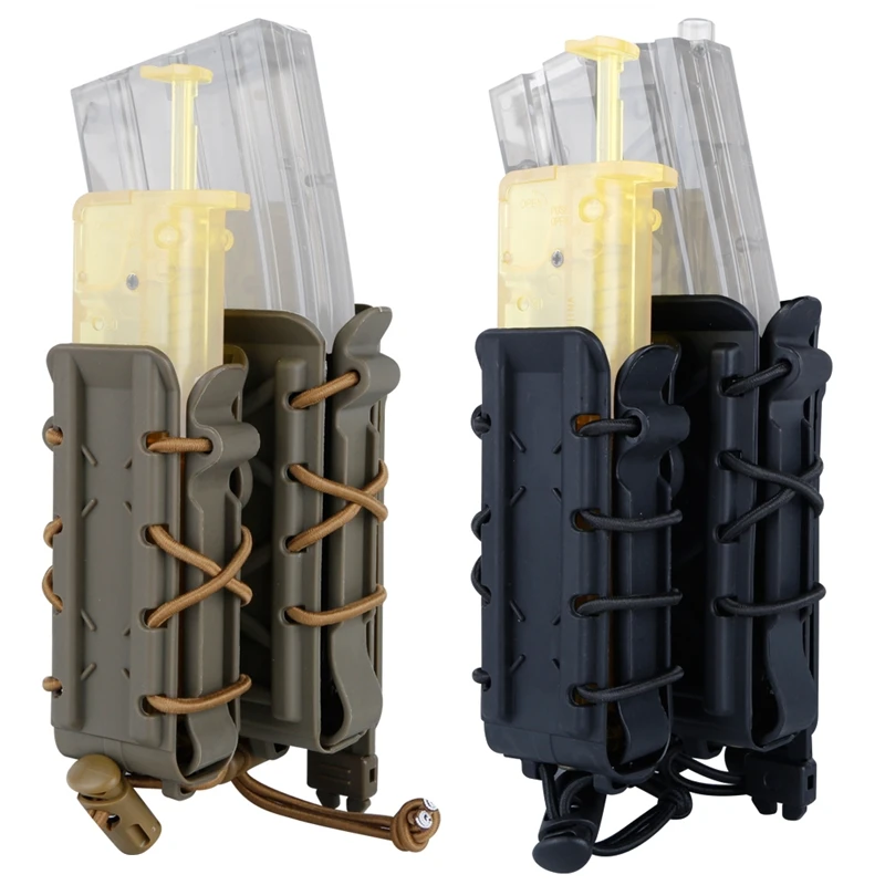 2pcs/set 5.56 7.62 9MM 45ACP Magazine Pouch Combo Rifle Mag Pouch Pistol Mag Pouch Set Tactical Fastmag Softshell Magazine Pouch