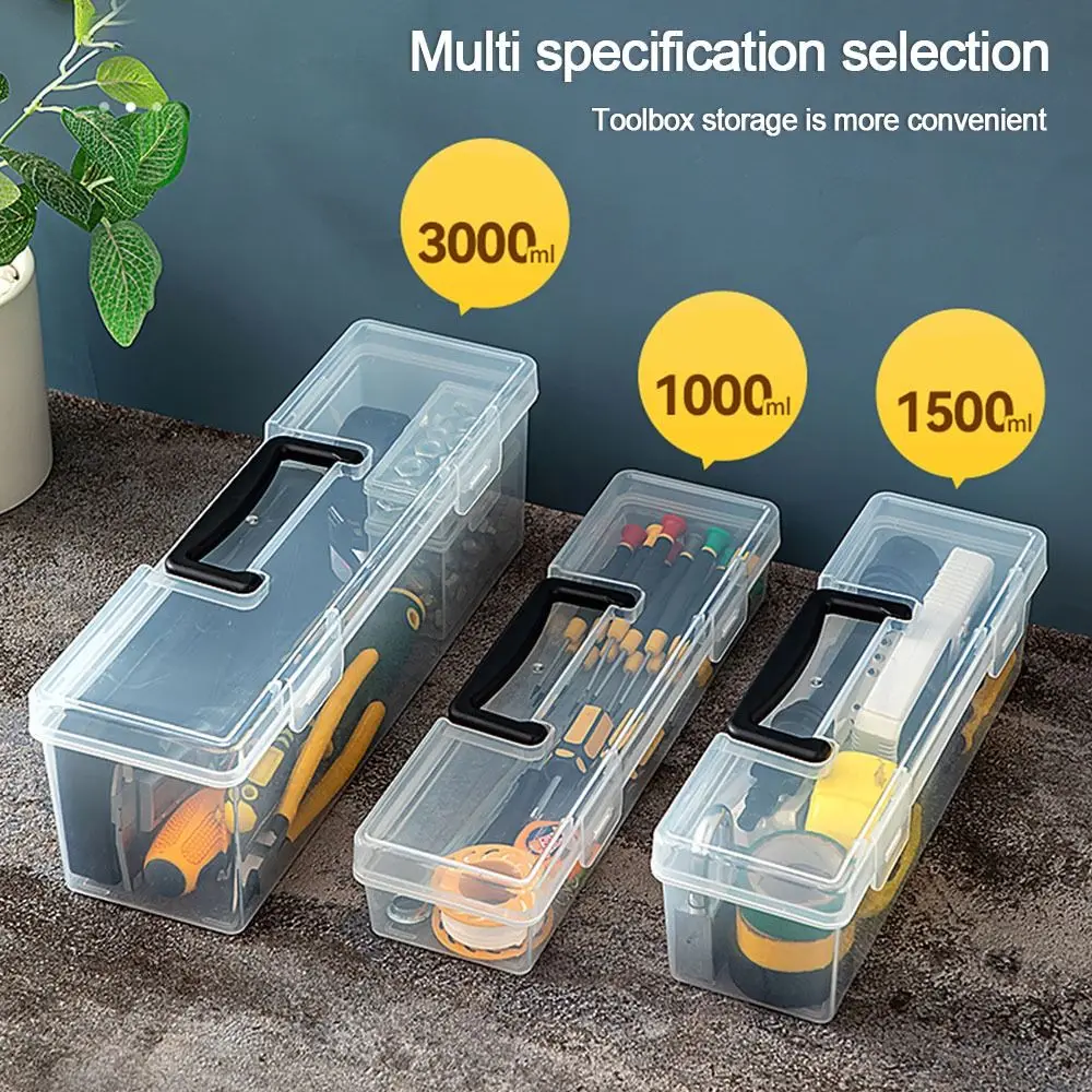 Transparent Hardware Tool Box Multifuntional Toolbox Plastic Parts Box Tool Organizer Household Tool Storage Box