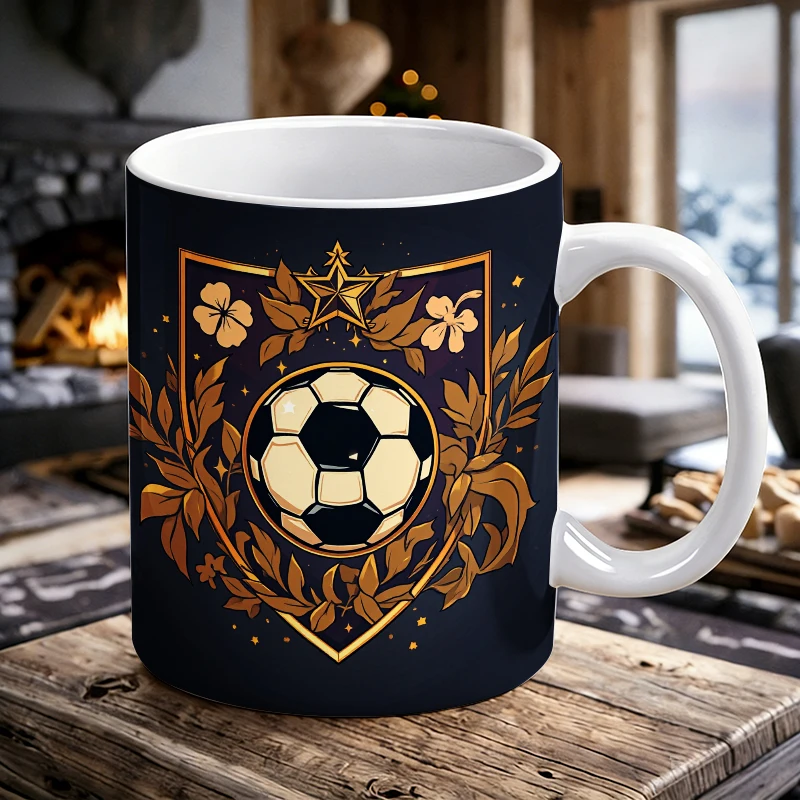 

Set - Decorative Laurel Wreath with Gold Stars and Flower Motif Mug with a bottle opener function of 2026 Major Football Event