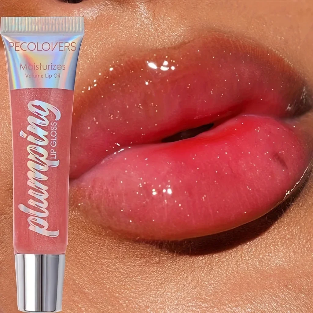 Brilho labial, óleo hidratante de frutas, transparente, tintura total dos lábios, maquiagem tubo macio, cuidados de beleza, 1pc