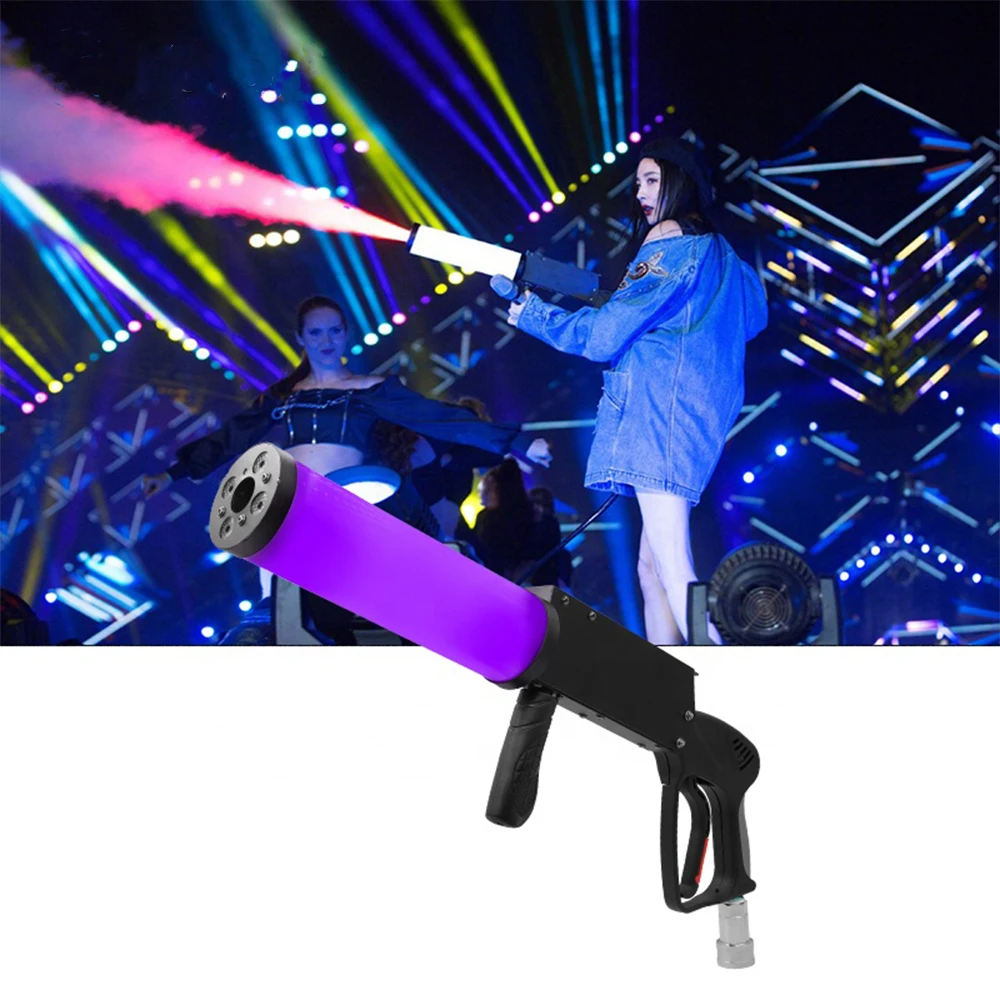 Co2 Jet Gun Machine with LED 3in1 Lamp Gas Column Stage Special Smoke Effects Event DJ Equipment Club Concert Party Supplies