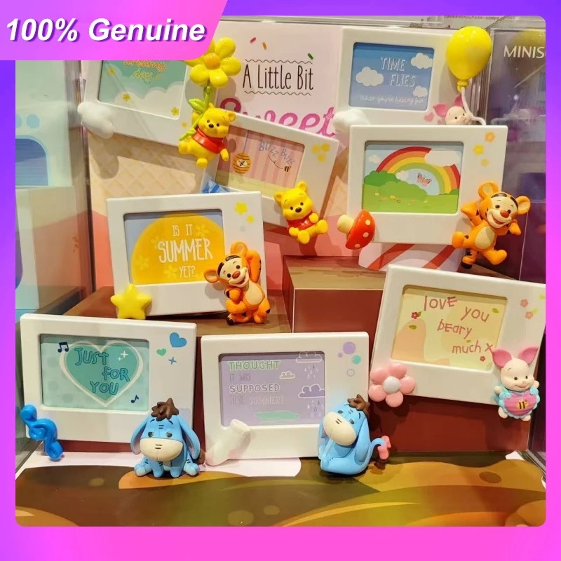 100%Genuine BEAST KINGDOM Winnie Box Pooh Collectible Figure Instant Photo Frame Fridge Magnet Home Decor For Cartoon Fans