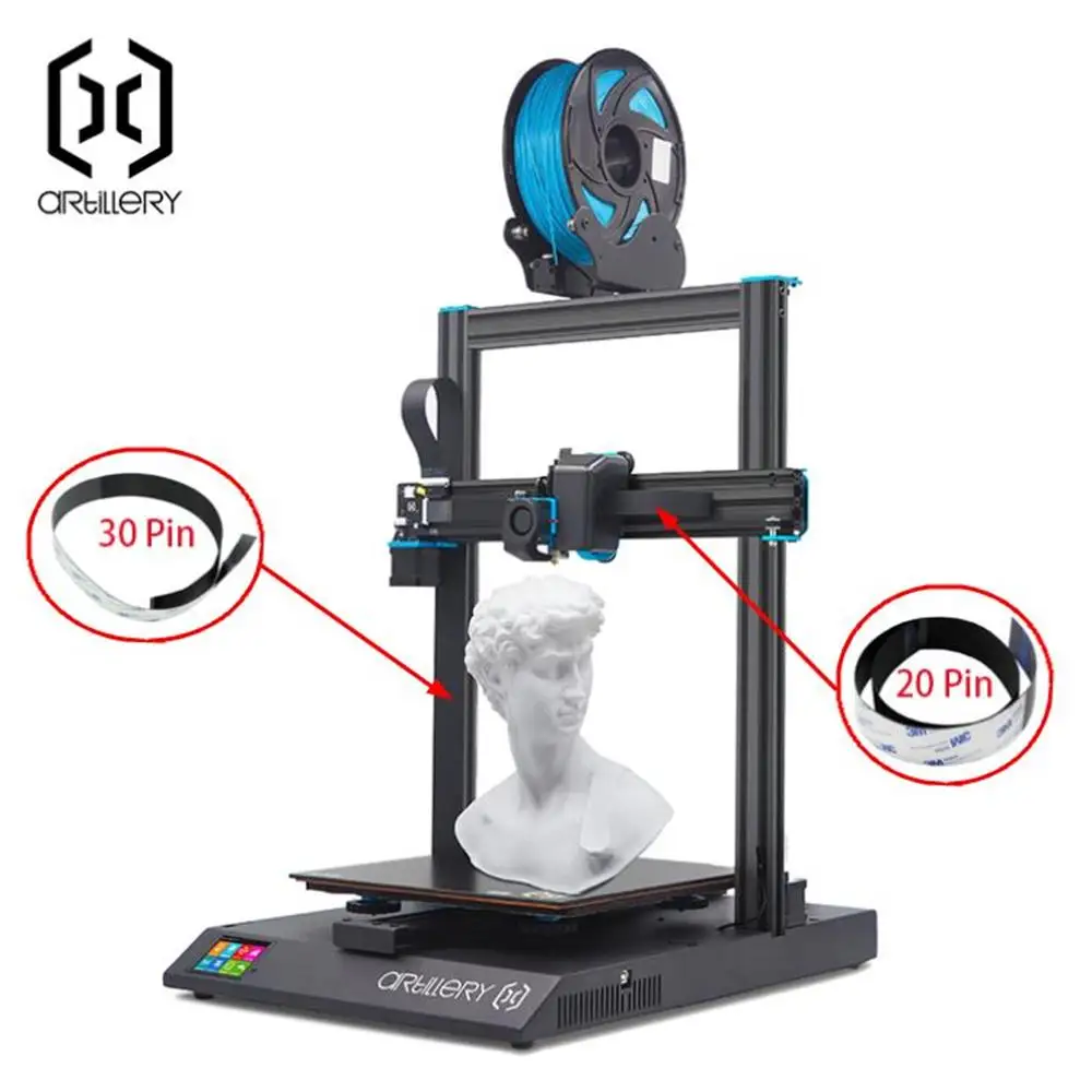 Artillery Sidewinder X1 Original Flexible Flat Cables 30 Pin For X Axis Board  And 20 Pin For Extruder FFC Cable Replacement