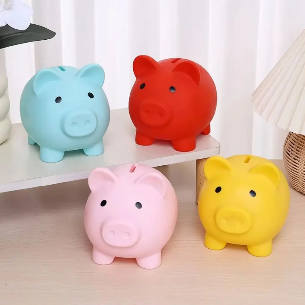 Cartoon Pig Shape Piggy Bank with Saving Money Goals Counter Reusable Storage Bottl Crafts Money Box for Children