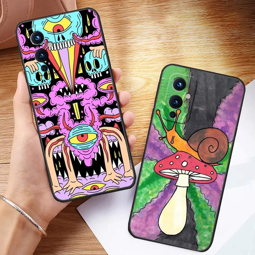 Colourful Psychedelic Trippy Art Phone Funda Coque Case For Oneplus 11 10 9 8 8T 7 7T 6 6T 5 ACE 2V NORD CE 2 3 5 Pro Case Shell