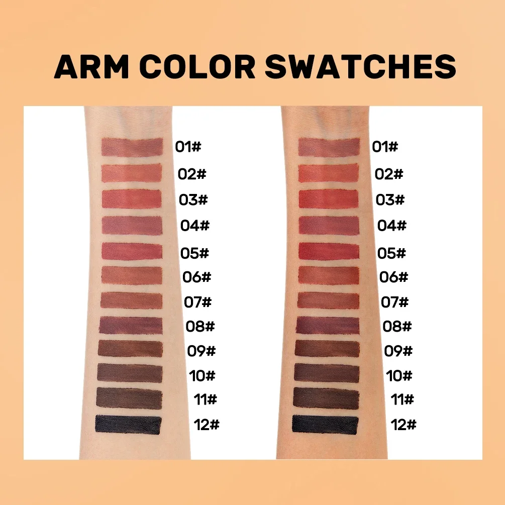 QIBEST 2 In 1 Lip Liner และแปรงปากกา Double Ended Matte Velvet Lip Contour Tint ลิปสติกดินสอ Lasting Nude สีดํา lipliner แต่งหน้า