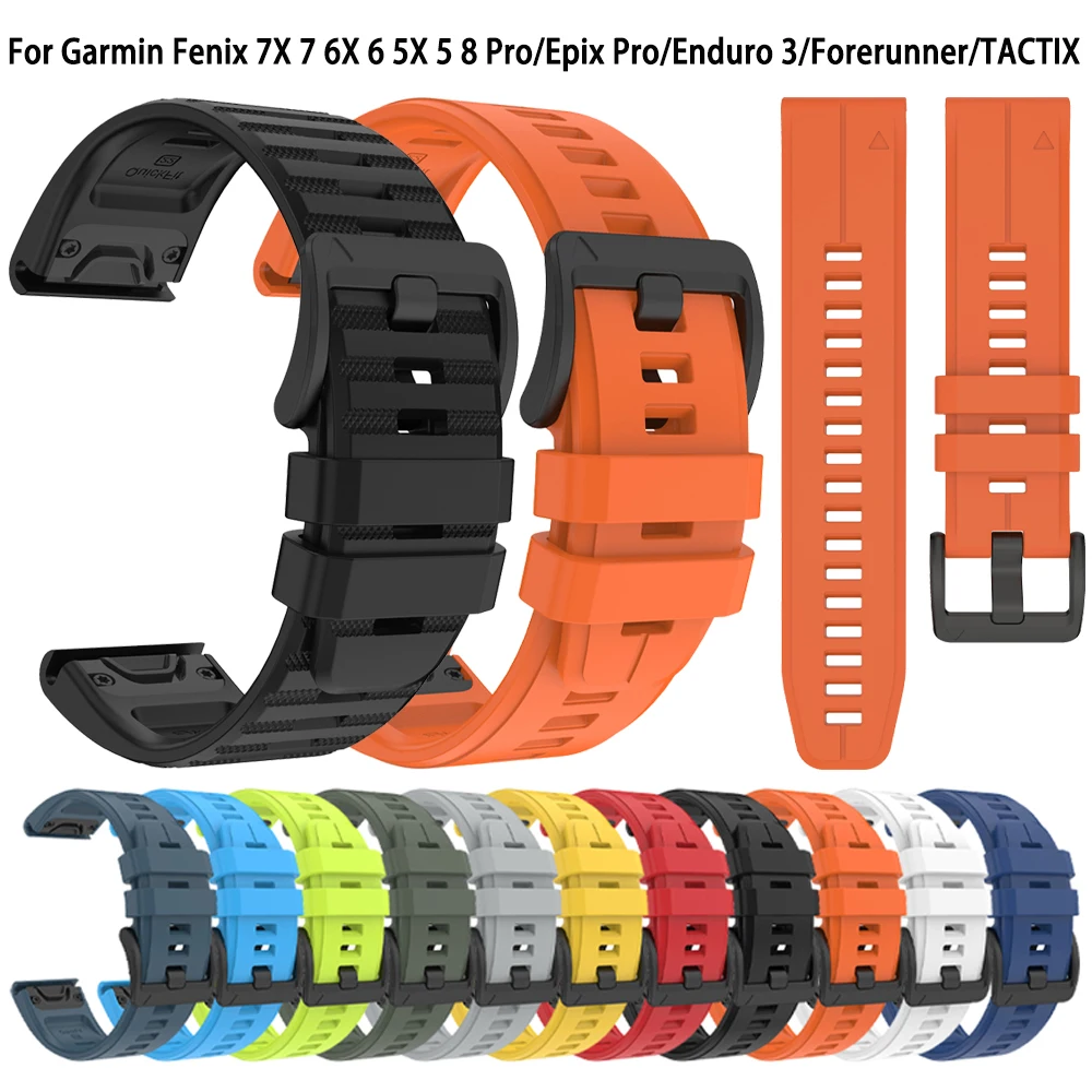 Sport-Silikonarmbänder 26/22mm für Garmin Fenix E 8 Pro 7 7X 6 6X 5 5X Plus/Epix Pro/Enduro 3 2/Instinct 3 QuickFit Armband