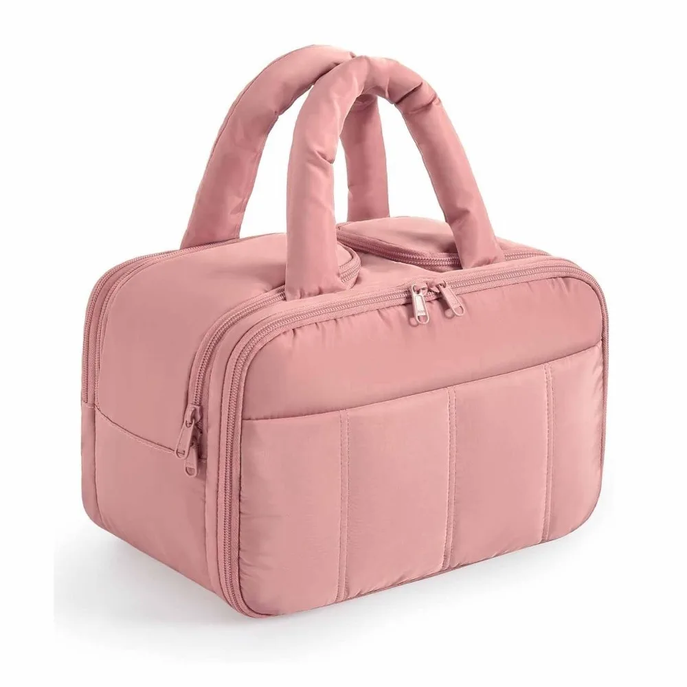 

Storage Large Capacity Makeup Bag Puffy Portable Cosmetic Container Multifunctional Handle Wash Pouch Trips