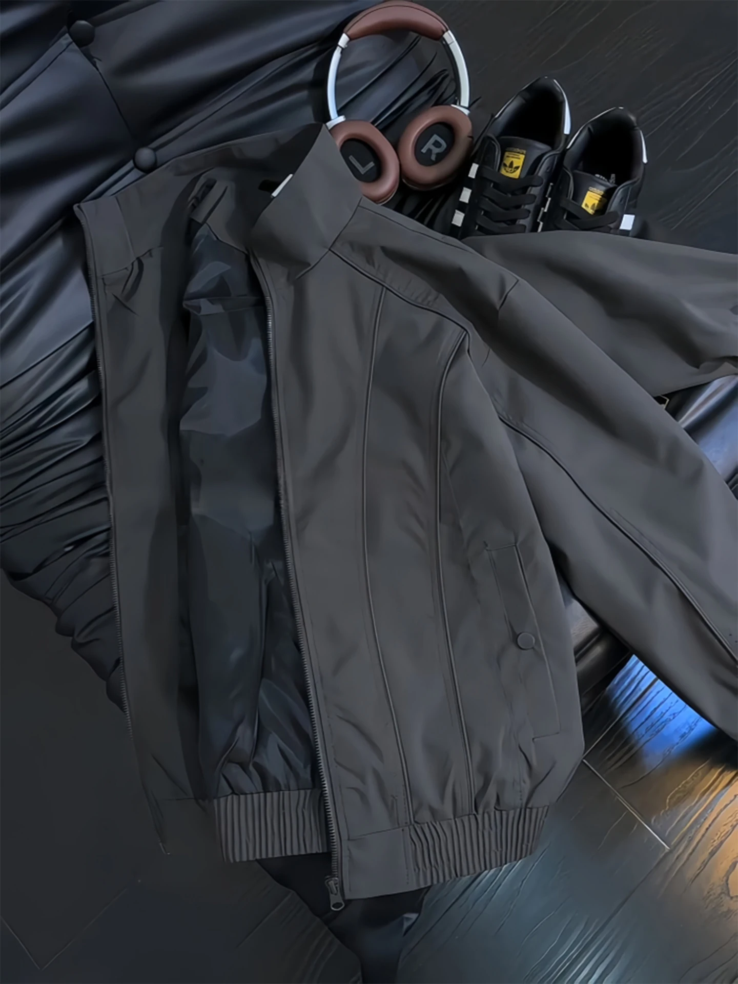 

Мужская куртка Cleanfit American Style Flight Jacket: весенне-осенняя, с функциональным дизайном, рабочая одежда, с воротником-стойкой, в бейсбольном стиле