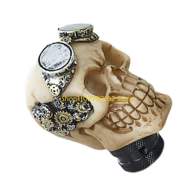 

547B Cool Resin Unique Skull Head Gear Shifts Knob Shifter Lever Manual Transmission