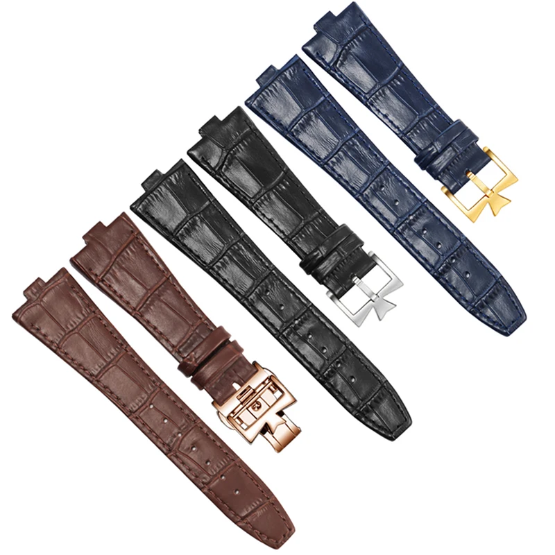 Genuine Leather Strap Substitute Horizon 47040/49150/49020 Series Butterfly Buckle Convex Interface Cowhide Watchband 25-8mm