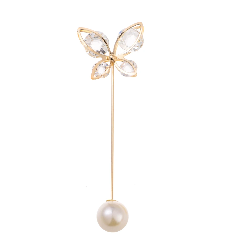 Fashion Fixed Collar Open Bottom Pearl Brooch Badge Buckle Lapel Pin Tightening Waistband