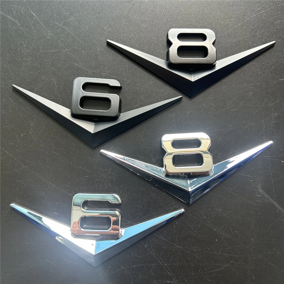 

3D металлический хром черный V6 V8 буквы задний багажник крыло значок эмблема наклейка наклейки для BMW Audi Ford Nissan автомобильные аксессуары