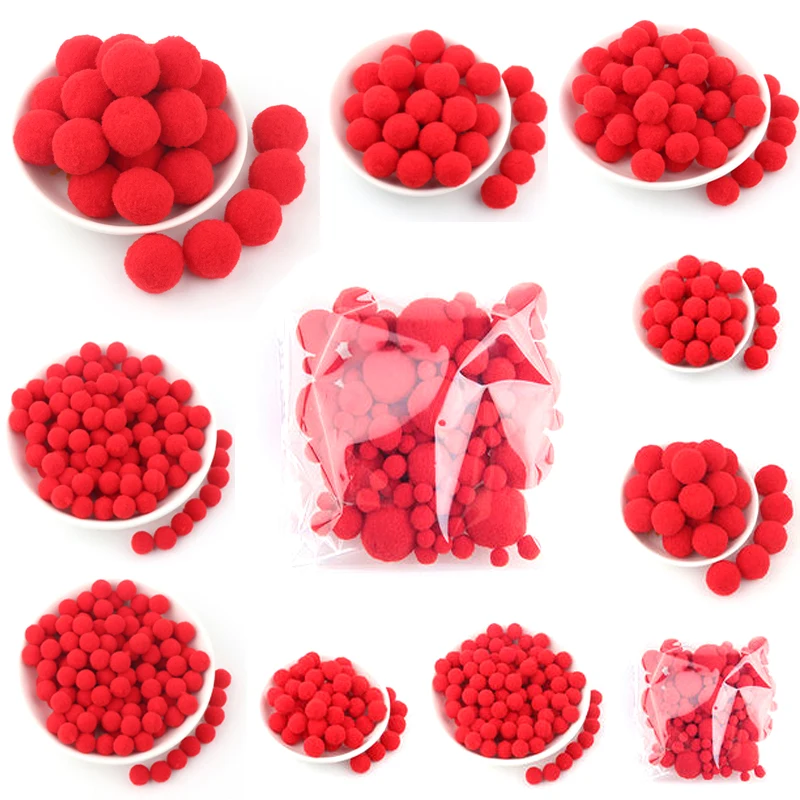 Mini Fluffy Soft Pom Poms 8/10/15/20/25/30mm Pompoms Ball Handmade Kids Toys Wedding Christmas Decor DIY Sewing Craft Supplies