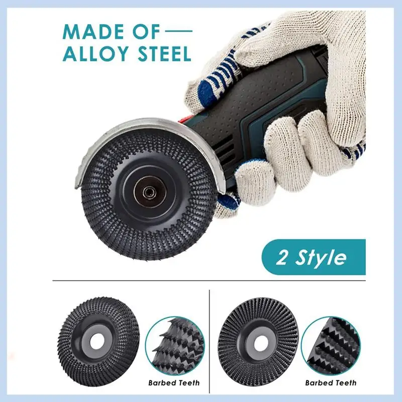 

AS63-2PCS Grinder Wheel Disc 4 Inch Wood Shaping Wheel, Wood Grinding Shaping Disk For Angle Grinders Durable Easy Install