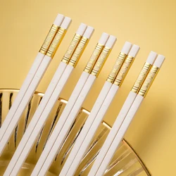White Chopsticks Fiberglass Chopsticks Reusable Chopsticks Dishwasher Safe Non-Slip Chinese Japanese Chop Stick Food Sticks