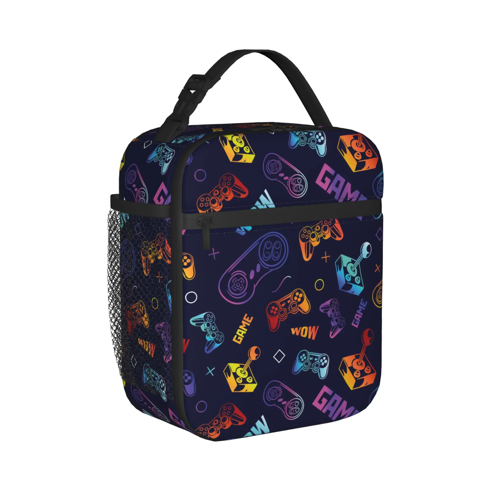 Game Controller Pattern Thermal Insulated Lunch Bag for Picnic  Portable Food Container Bags Cooler Thermal Food Box