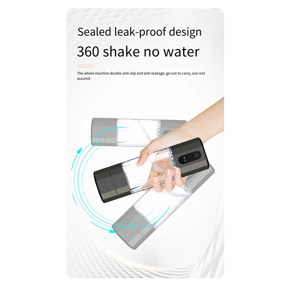 

Superior PEM Electrolysis Hydrogen Generator 8000PPB Display Portable Rechargeable Hydrogen Water Bottle Black