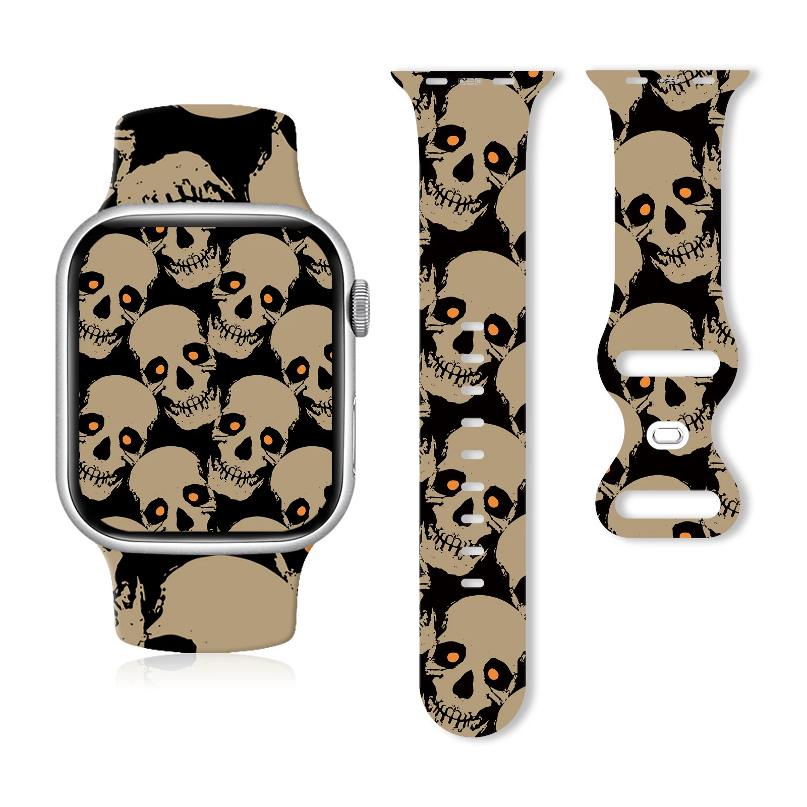 

Halloween Series Strap for Apple Watch 10 9 8 7 SE Silicone Band Replaceable Bracelet for iWatch 46mm 44mm 42mm 41mm Watchband