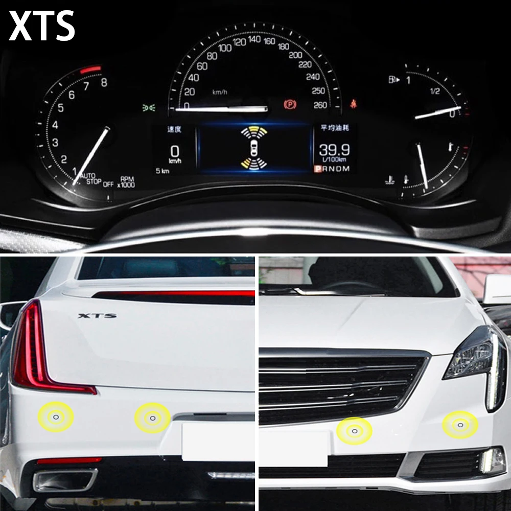 ZJCGO Parking Sensor Kit Car Parktronic Backlight Reverse Radar Monitor System for Cadillac ATS XTS XT4 2013~2021