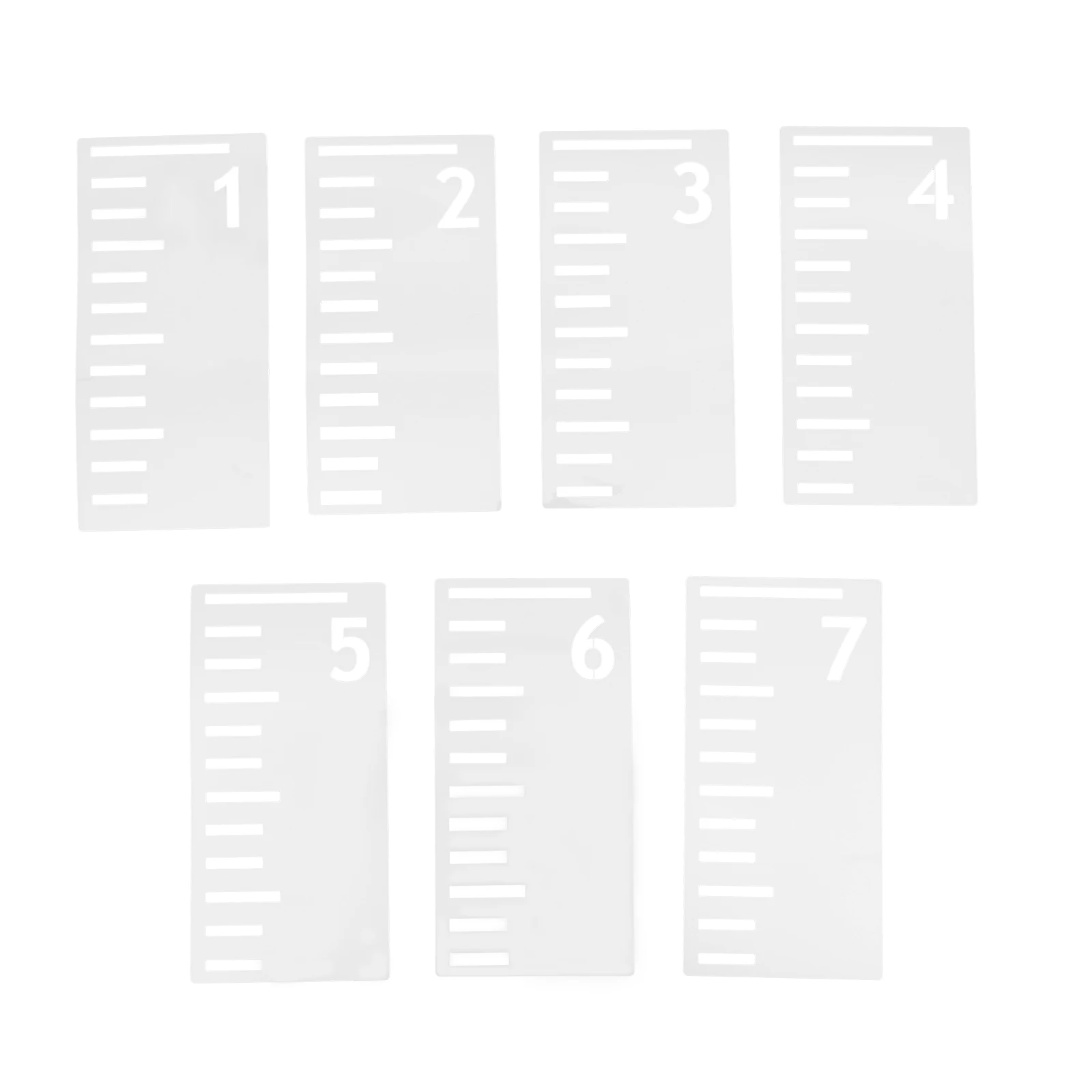 

7pcs Height Measuring Ruler Template Kids Growth Chart Wall Decor Stencil Reusable PET Material Painting Template