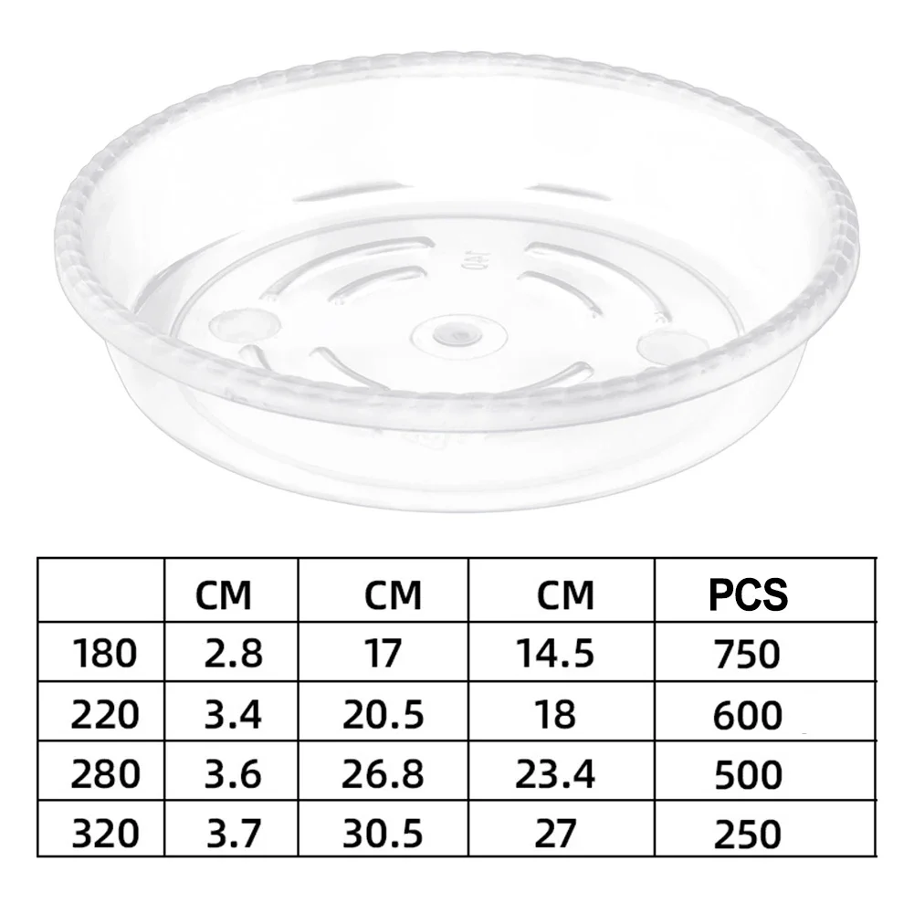 Tray Base Plant Saucers Plant Drainage Trays For Indoor & Outdoor Potted Plants Plastic Round Transparent Color 6 Inches