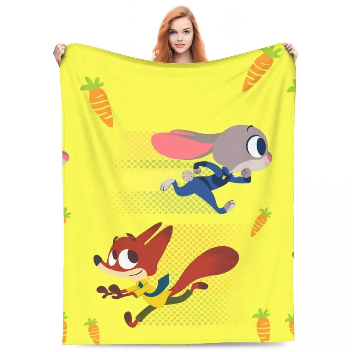 Zootopia Judy And Nick Blanket Camping Flannel Bedding Throws For Outdoor Soft Warm Custom Quality Bedspread Birthday Gift