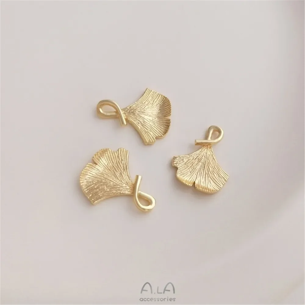 قلادة الجنكة الذهبية عيار 14 قيراط، قلادة على شكل أوراق شجر، سوار ذاتي الصنع، قلادة، قلادة على شكل حلق #5