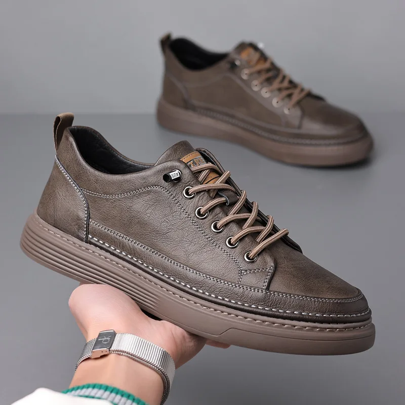 

Italian Genuine Leather Casual Shoes Men's Lace Up Oxford Shoes Outdoor Jogging Shoes Office Men's Dress Shoes Sneakers 2023 Man