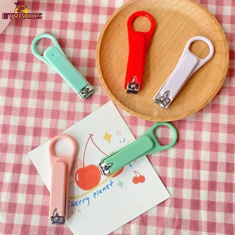 Korean INS Fashion Macaron Color Nail Clippers Cutter Baby Nail Care Nail Trimmer Household Kids Girls Folding Nails Scissors