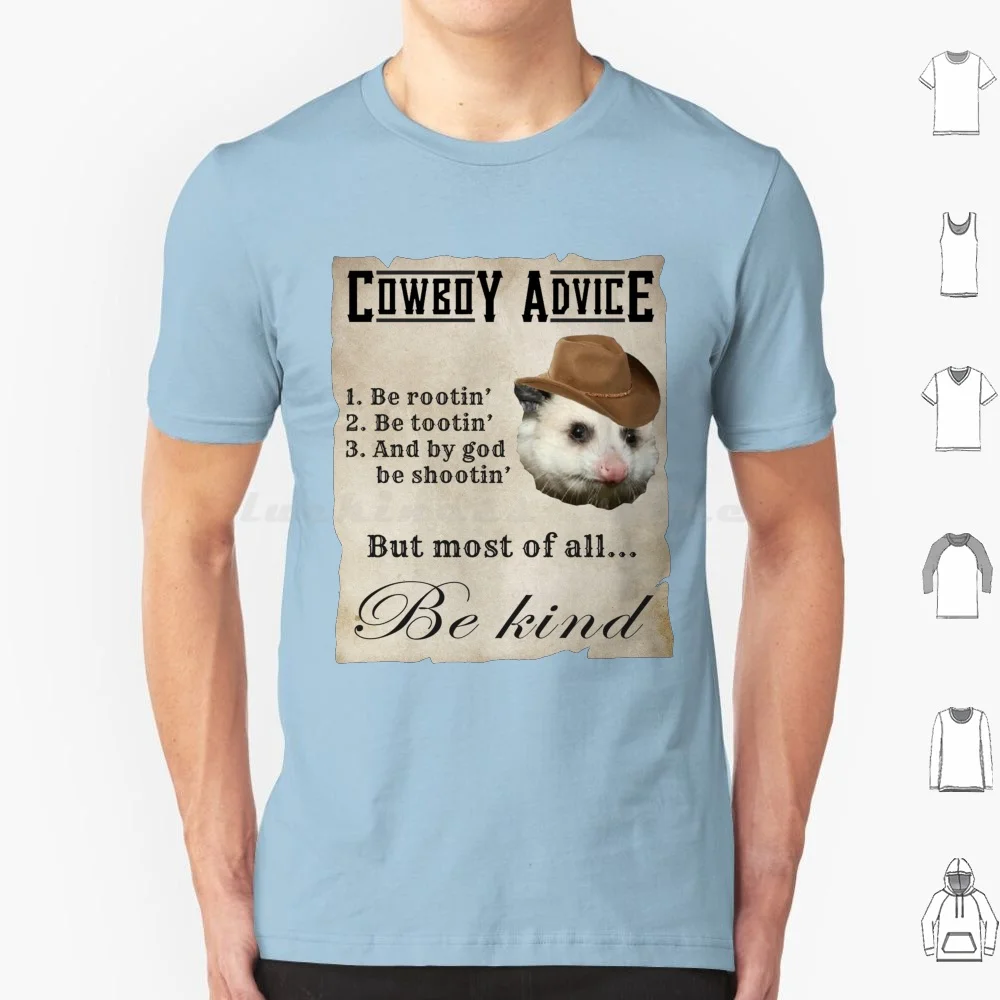 Cowboy Advice-Tootin Shootin Possum Cowboy T Shirt Big Size 100% Cotton Cowboy Advice Possum Cowboy Possum Cute Awesome Opossum
