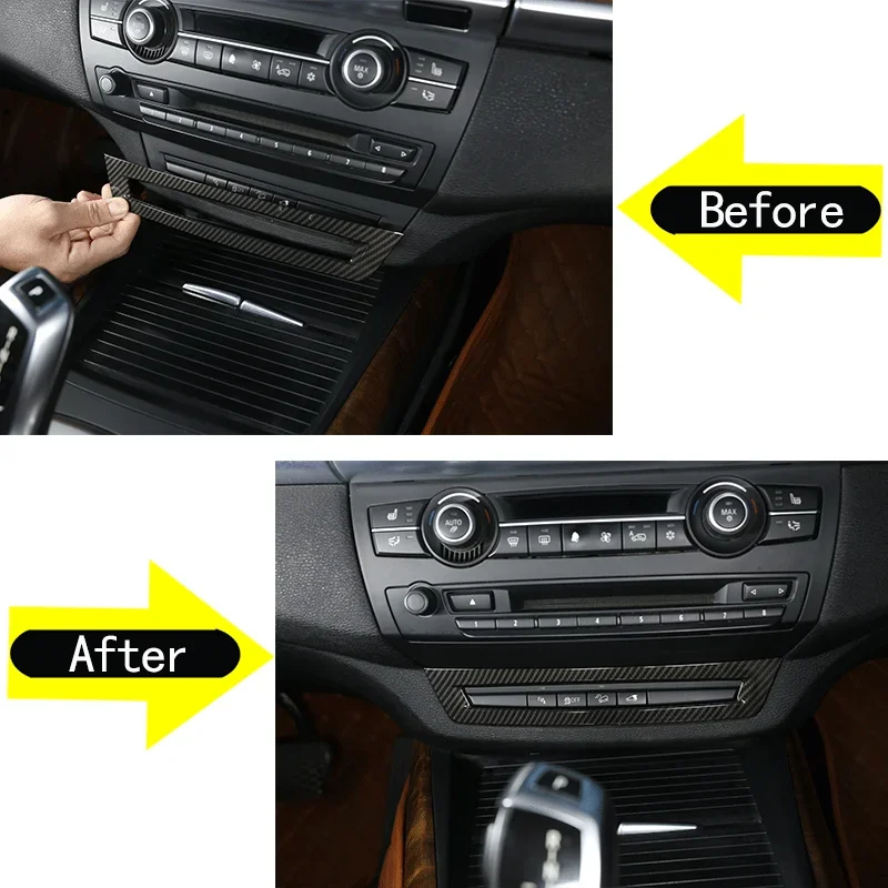 For 2008-2013 BMW BMW X5 E70 X6 E71 ABS Carbon Fiber Car Central Control Driving Assist Mode Button Switch Frame Sticker Auto Pa