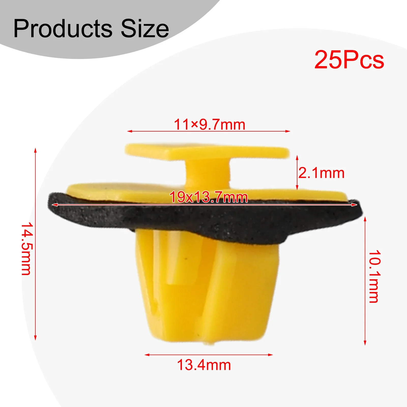 25PCS Door Trim Strip Guard Plate Anti-collision Strip Clip Yellow D184 Fit For Hyundai Replaces 87758-35000 For Auveco #21064