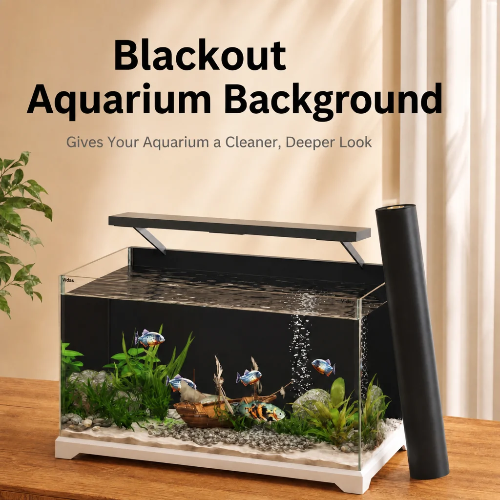 Static Cling Black Aquarium Background Fish Tank Backdrop Matte Black Background Film