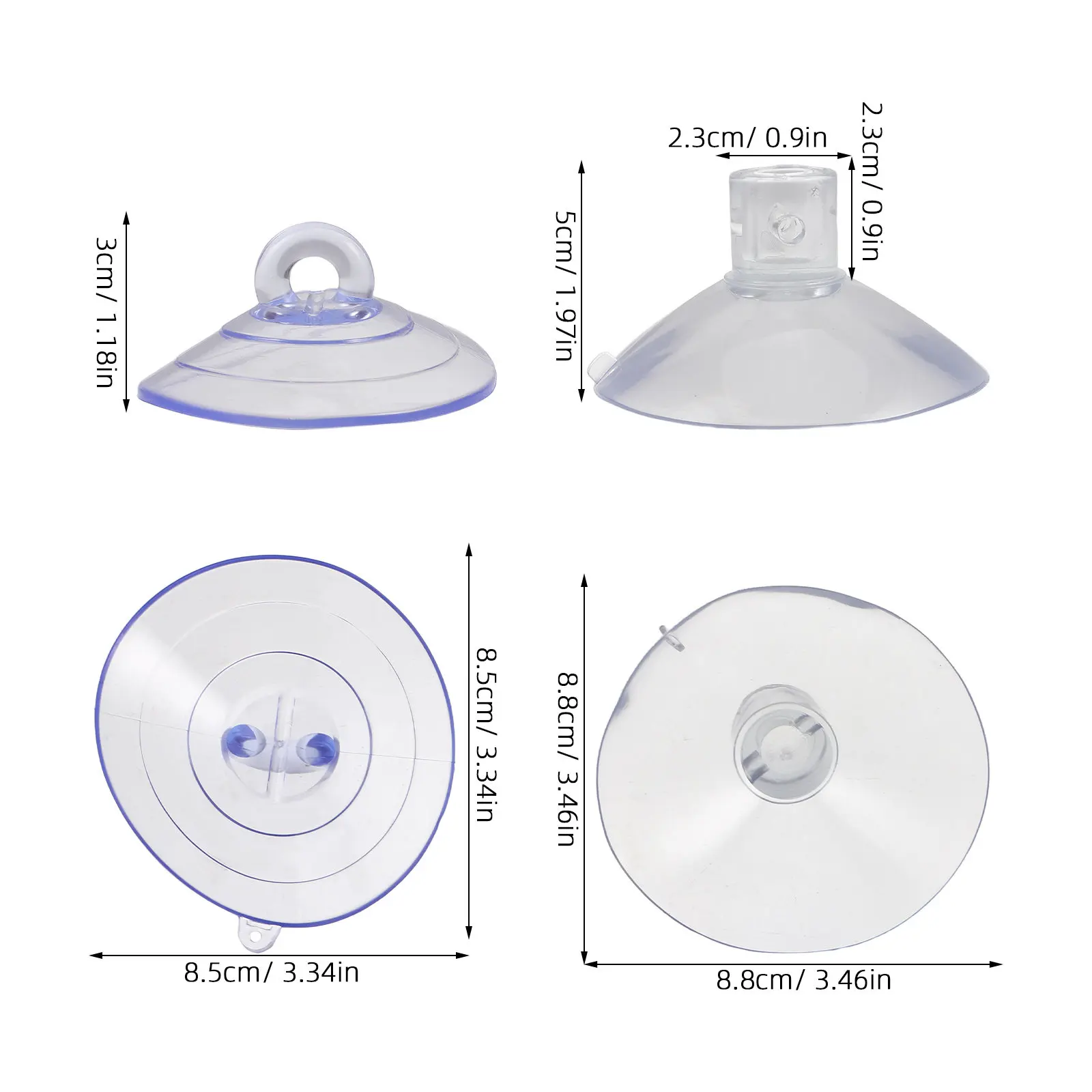 16Pcs Cat Hammock Suction Cups Replacement Transparent PVC Heavy Duty Strong Threaded Suction Cups for Glass Window Pet Perch