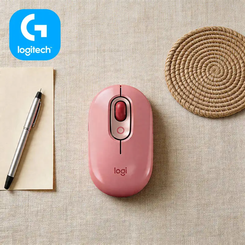 Portable Logitech M350 POP Mouse Bluetooth USB 90% Less Noise 18-Month Battery for Freelance Writing and Content Creation Work