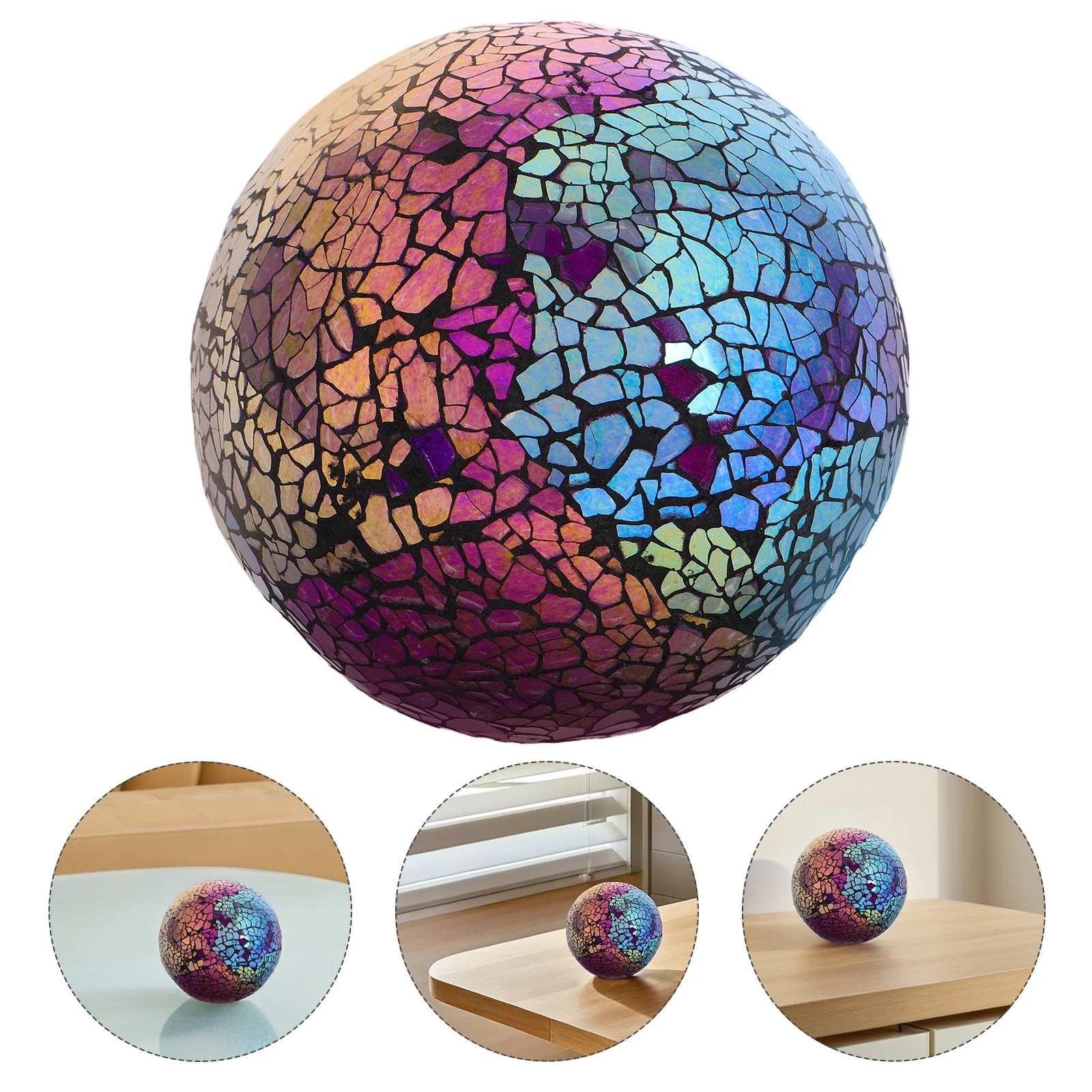 

Mosaic Ball 4 Inch Decorative Glass Ball Set Garden Orbs Reflective Artistic Glass Sphere for Outdoor Home Decor Crystal Balls