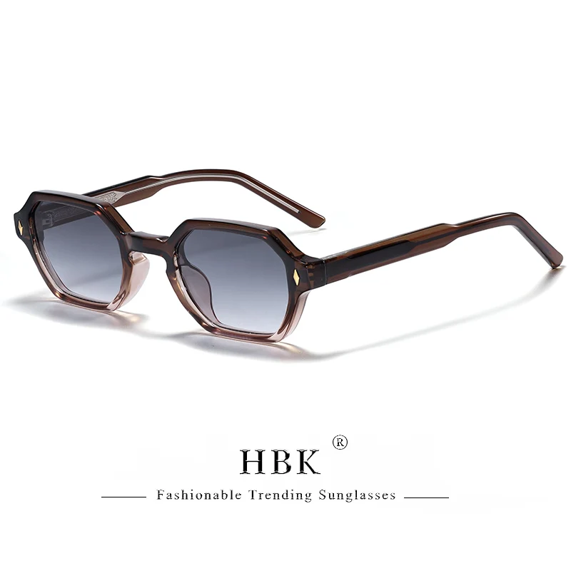 HBK Gafas de sol poligonales retro para hombre, diseño personalizado, gafas de sol con montura cuadrada para mujeres, fiestas, viajes, vacaciones