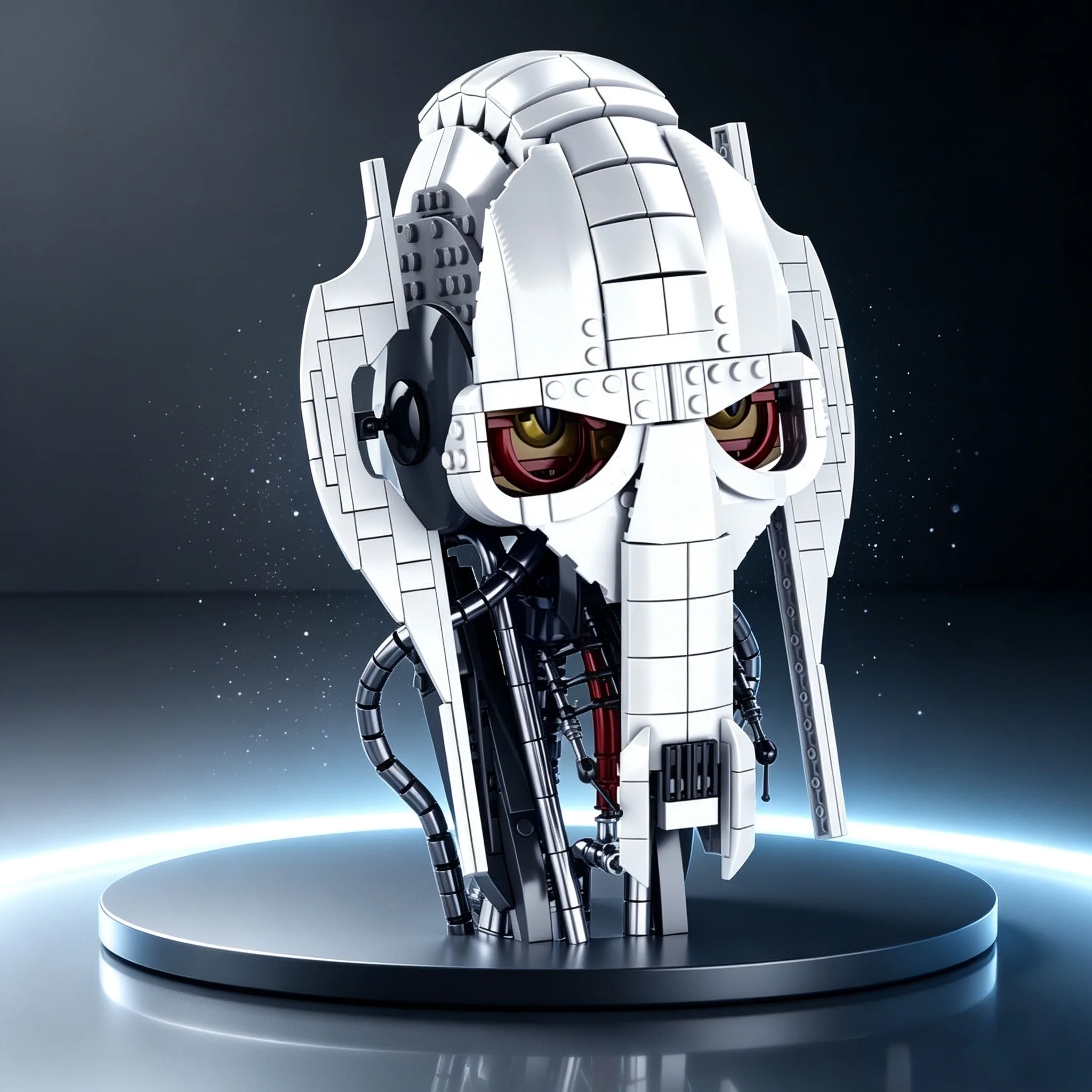 MOC 788pcs sci-fi robot helmet DIY assembly building block half body model, creative puzzle toys gift for adult enthusiasts