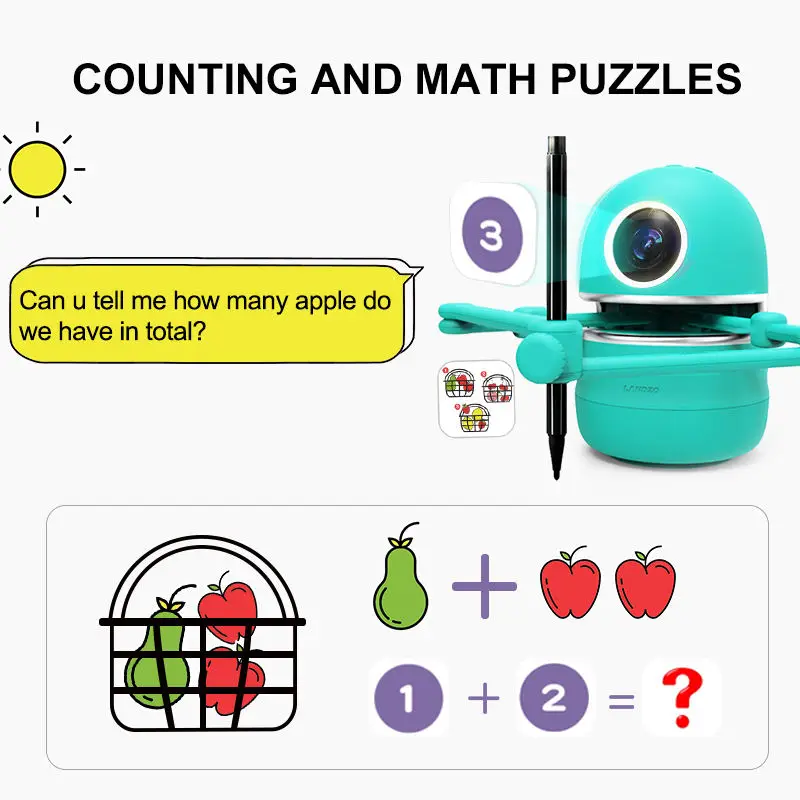 Teknologi Ai pra-sekolah mengajar anak-anak menggambar robot pintar robot pembelajaran elektronik mainan kartun untuk anak-anak cerdas