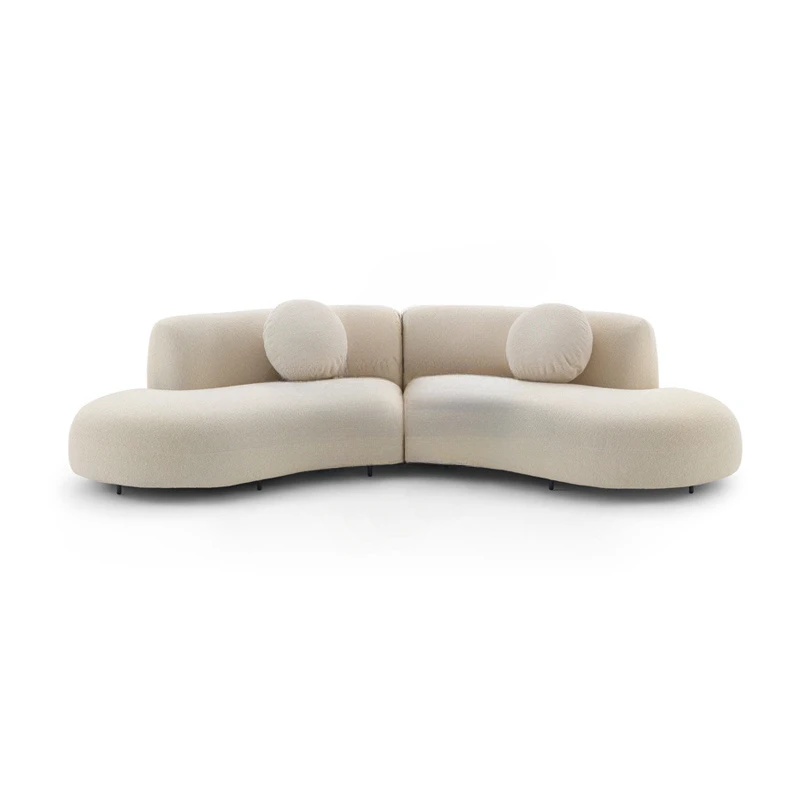 Nordic luxury designer simple hotel-Jifeng beauty club leisure area arc shaped sofa combination