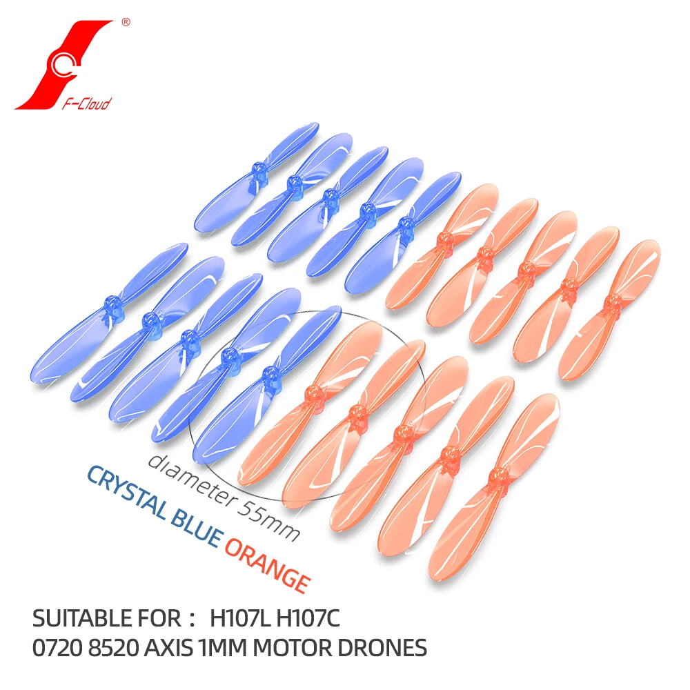 20pcs Hubsan H107L H107C H107D Propellers Spare Blade Main Props F-Cloud FC101 Propeller For RC Quadcopter 55mm Propellers