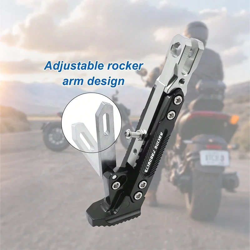 

1Pc Universal CNC Aluminum Motorcycle Side Stand – Adjustable Non-Slip 200KG Load Corrosion Resistant Multi-Color Easy Install